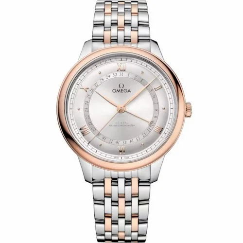 Omega De Ville Prestige Co-Axial Master Chronometer Pointer Date 42 Stainless Steel - Sedna Gold / Silver / Bracelet 434.20.42.22.02.001 (43420422202001)